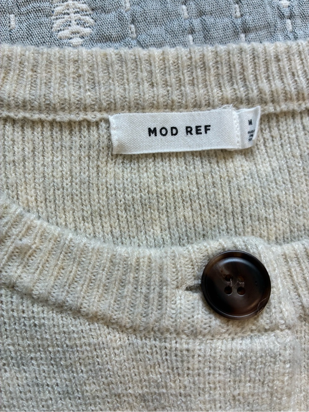 Mod Ref Tyler Cardigan in Cream - Picture 4 of 7